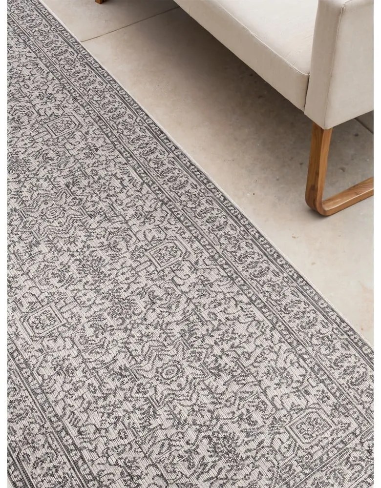 Пътека за открито и закрито в цвят слонова кост и сиво 80x250 cm Duet Kona – NORTHRUGS