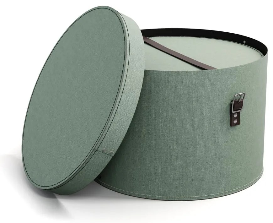 Тюркоазени картонени кутии за съхранение в комплект 2 бр. с капаци ø 37,5x25,5 cm Rut Canvas Paper Laminate – Bigso