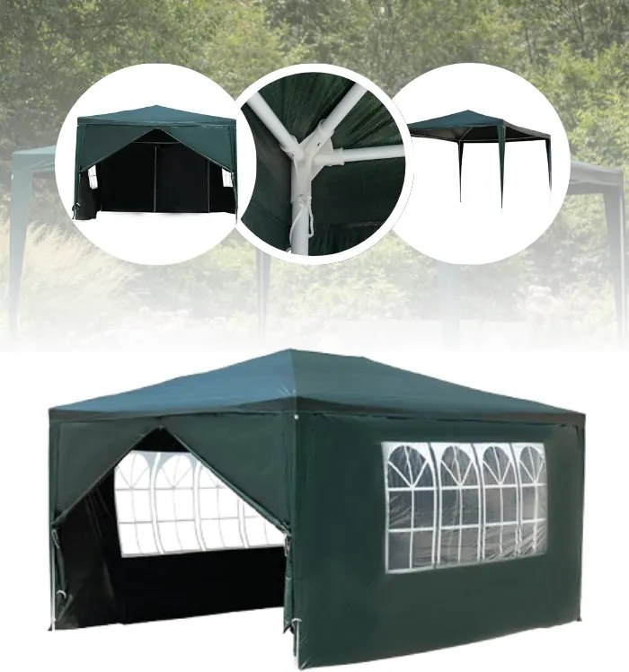 Градинска беседка, парти шатра 3 x 4 м със стени и прозорци