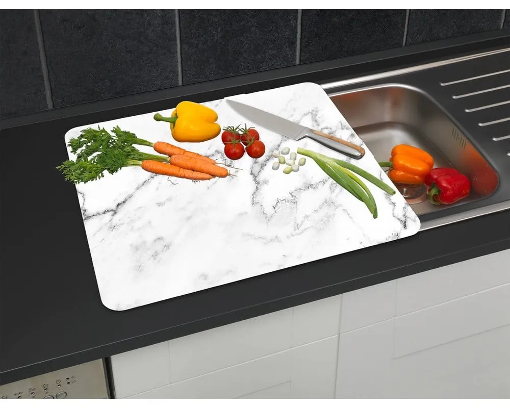 Стенно покритие за печка от закалено стъкло 50x56 cm Marble – Wenko