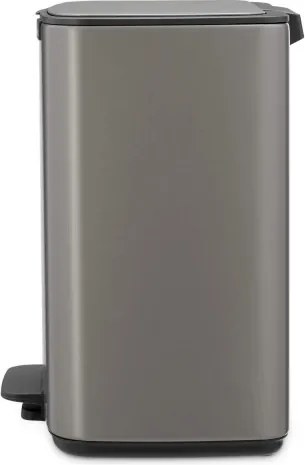 Кош за боклук Brabantia Bo Pedal 1010128, 12 л, Леко затваряне, Противоплъзгаща основа, Платинено сив