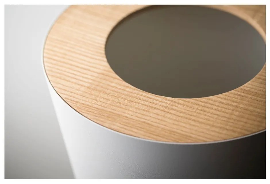 Бяло/в естествен цвят офис стоманено кошче за боклук 10 l Rin – YAMAZAKI