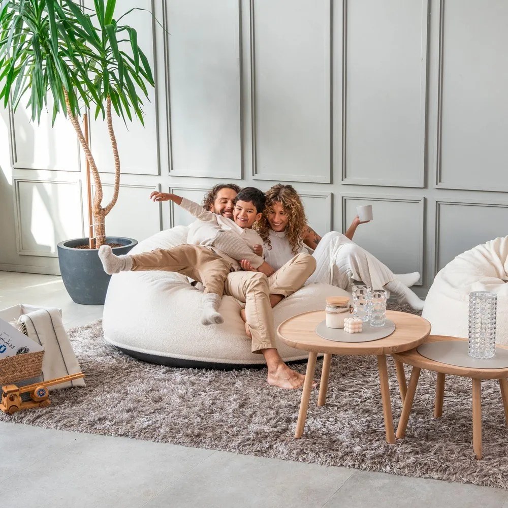 Светлосив пуф от букле Om 135 – SLOWDOWN