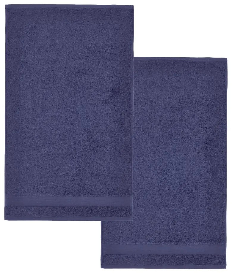 Тъмносини памучни хавлиени кърпи в комплект от 2 бр. от тери 90x140 cm Anti-Bacterial – Catherine Lansfield