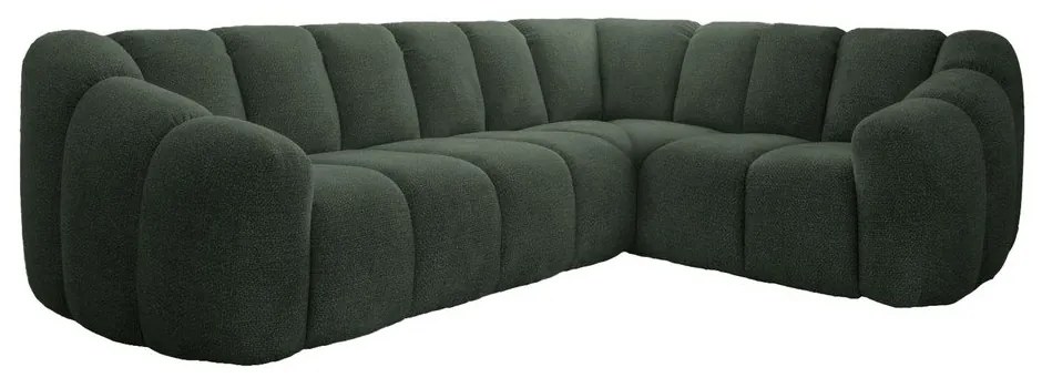 Тъмнозелен ъглов диван (десен ъгъл/L форма) Shell – Miuform