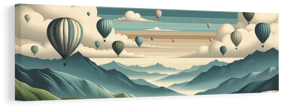 Картина на платно – Планини и небе, пълни с балони
