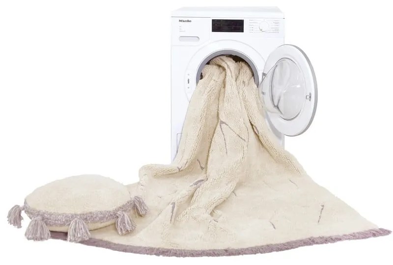 Кремав ръчно изработен памучен детски килим подходящ за пране 140x200 cm ABC – Lorena Canals