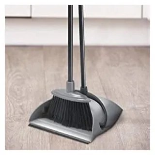 Сиво-черна лопатка за прах с дълга дръжка Dust - Addis