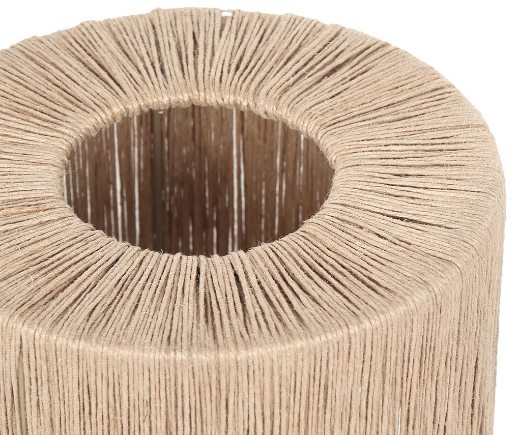 Japandi настолна лампа черна с кафяво въже - Smilla