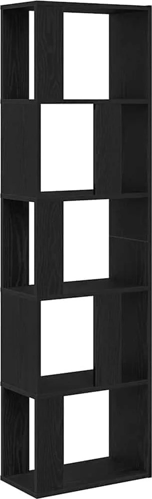 862400 vidaXL Библиотека/разделител за стая, черна дъб, 45x24x159 см, ПДЧ