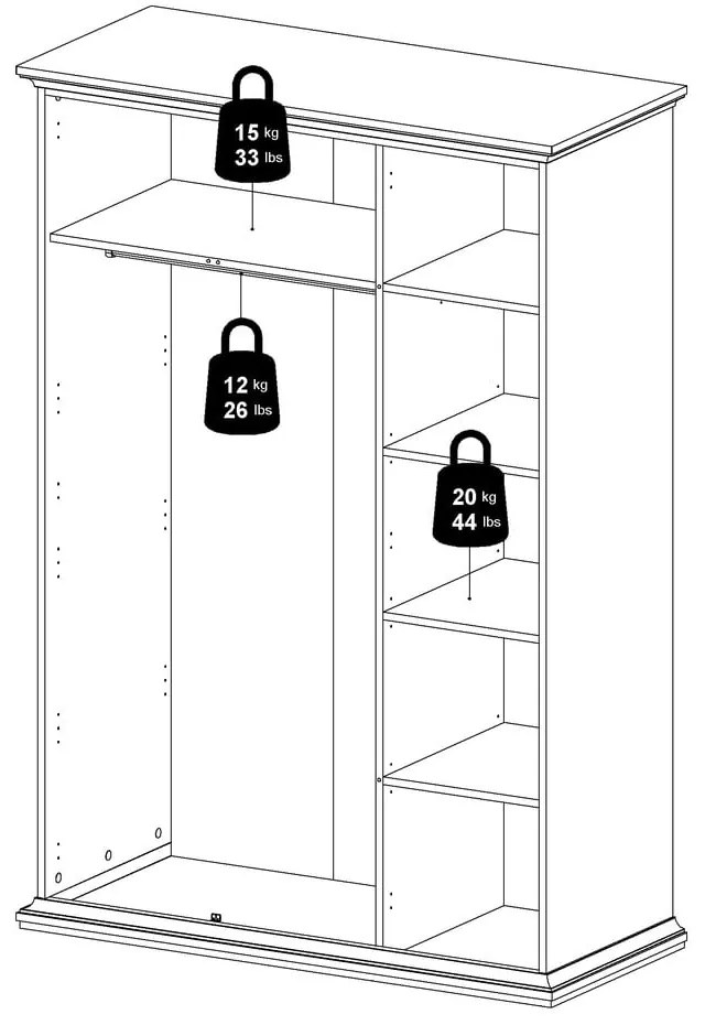 Бял гардероб 139x201 cm Paris – Tvilum