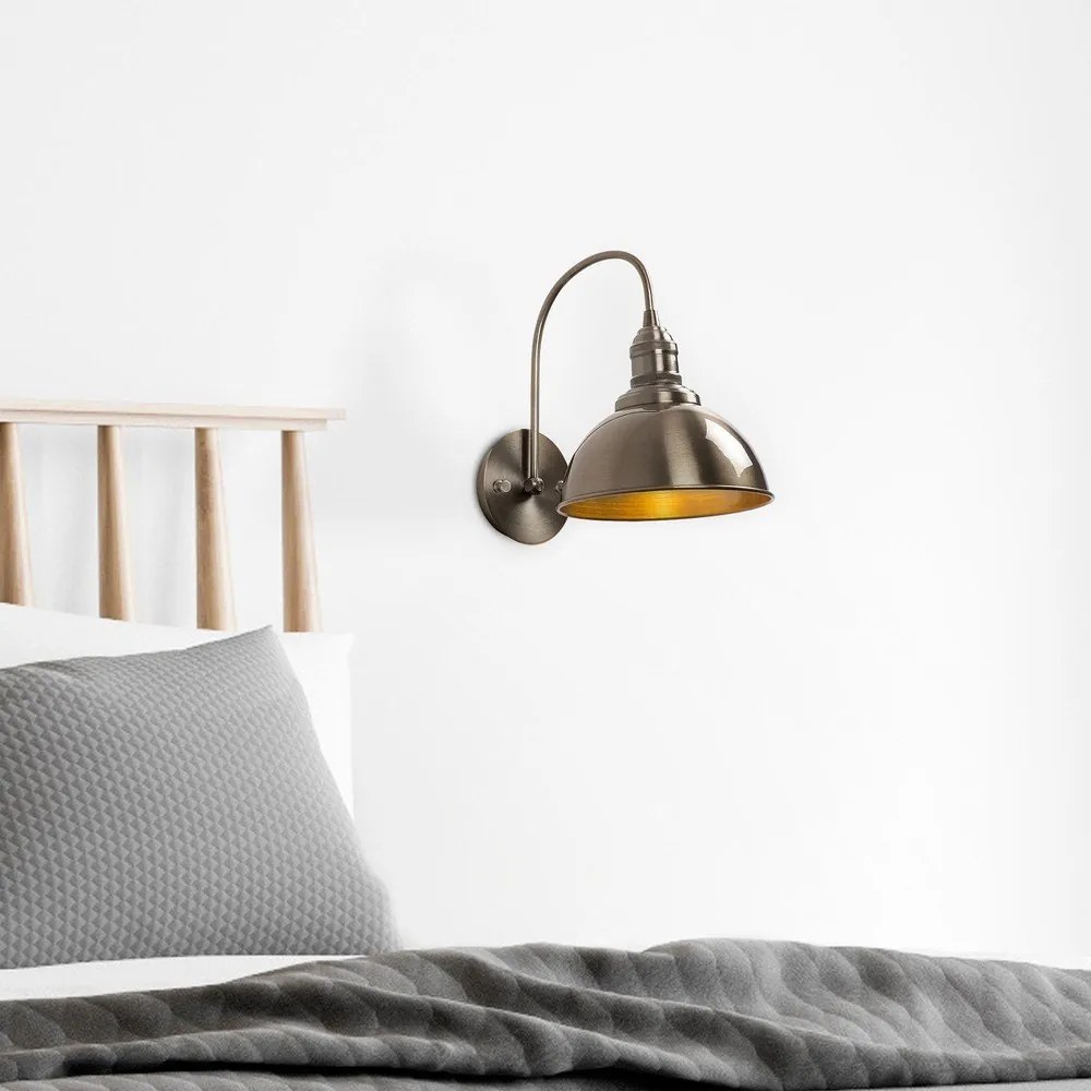 Стенна лампа в месингов цвят ø 21 cm Varzan – Opviq lights