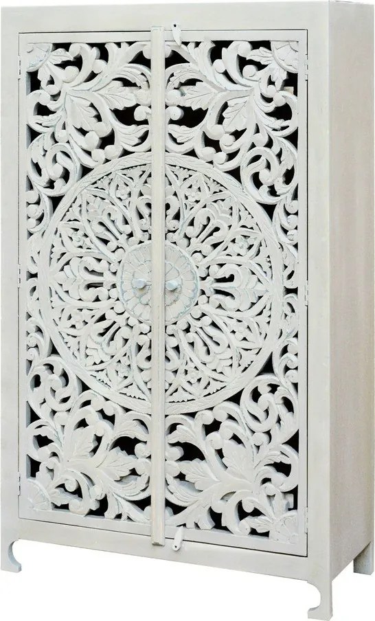 Кремаво шкафче от масивно манго 165x40 cm Kalita – Støraa