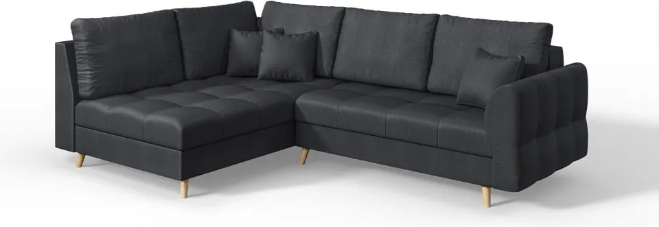 Тъмносив ъглов диван (ляв ъгъл) Ariella - Ropez