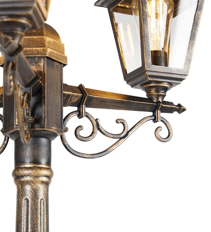 Смарт фенер антично злато 3 светлини IP44 вкл. Wifi ST64 - Capital