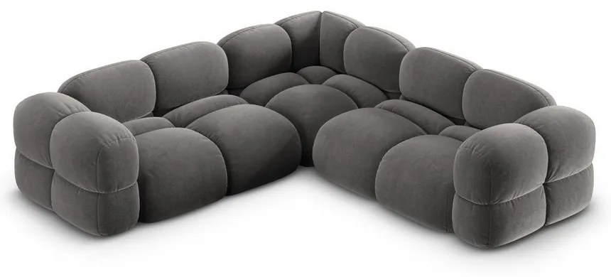 Сив кадифен ъглов диван Loretto – Cosmopolitan Design