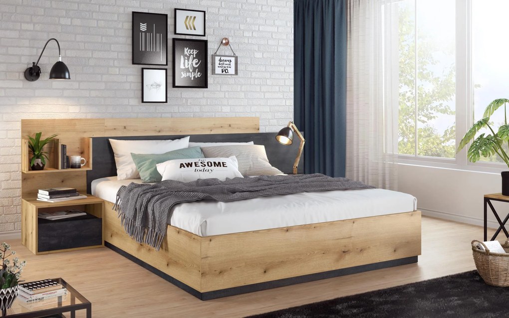 Спалня + 2 бр. нощни шкафчета за матрак 160/200 Изола