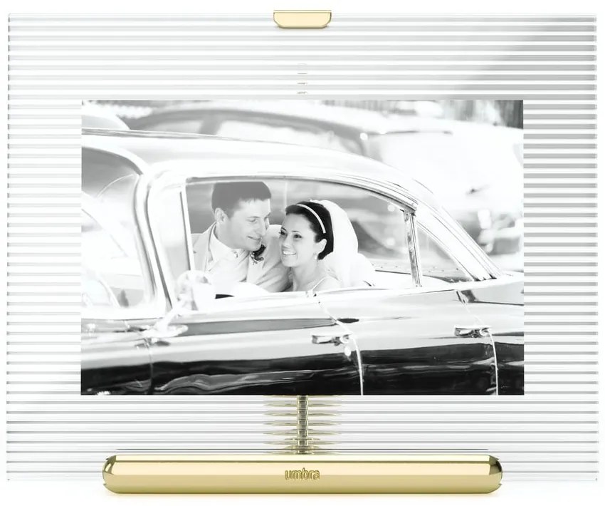 Стъклена стояща рамка в златист цвят 16x20 cm Flute – Umbra