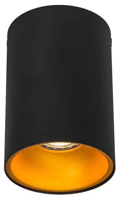 Интелигентен прожектор черен със злато, включващ WiFi GU10 източник на светлина - Deep