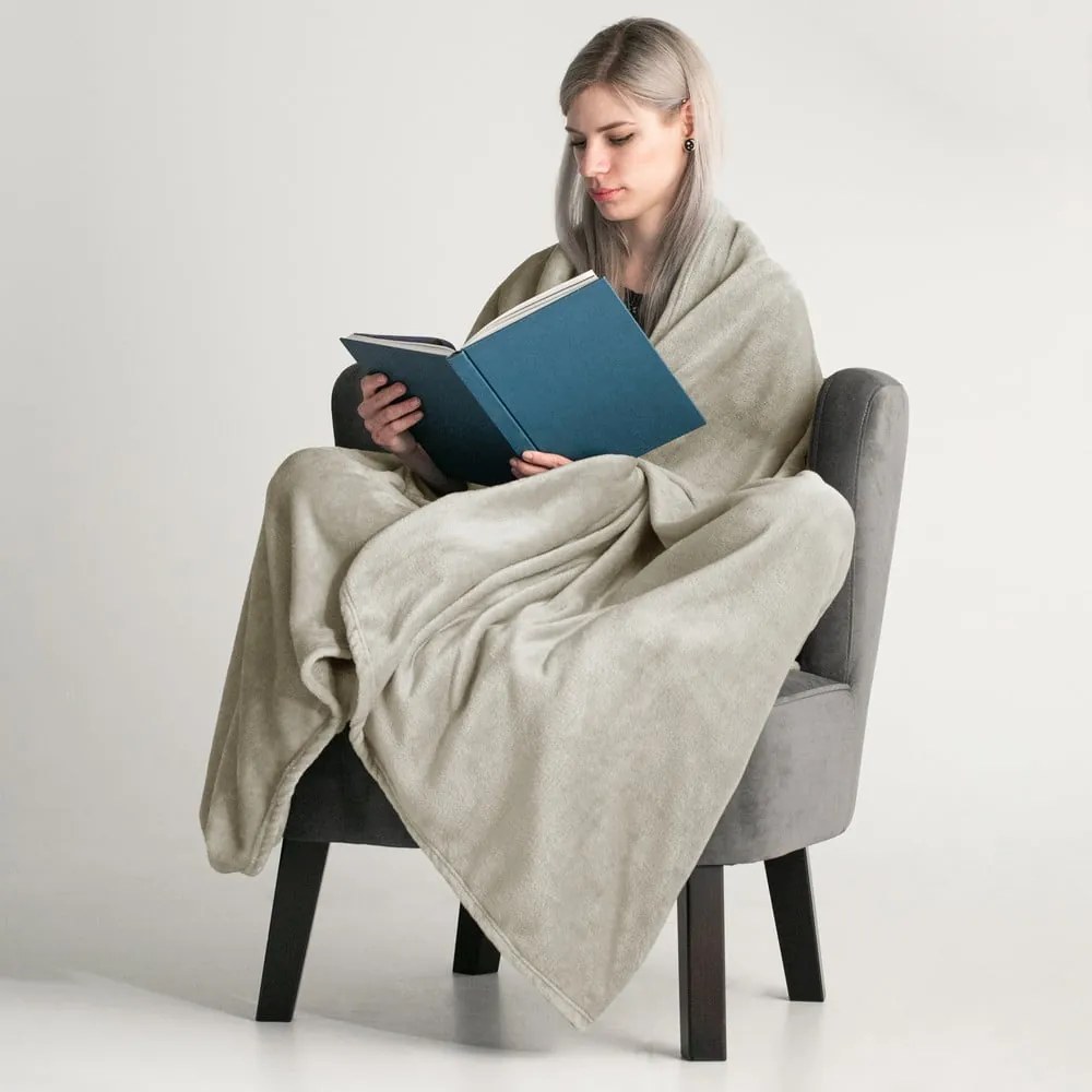 Бежово одеяло от микроплюш 160x210 cm Mic – Restilo