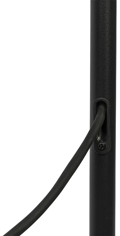 Подова лампа за външен монтаж черна с бял абажур IP65 25 см - Virginia