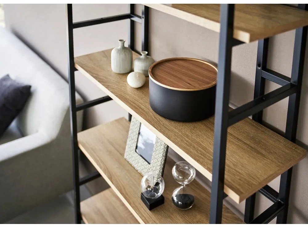 Черна метална кутия за съхранение с капак ø 22x11 cm Rin – YAMAZAKI