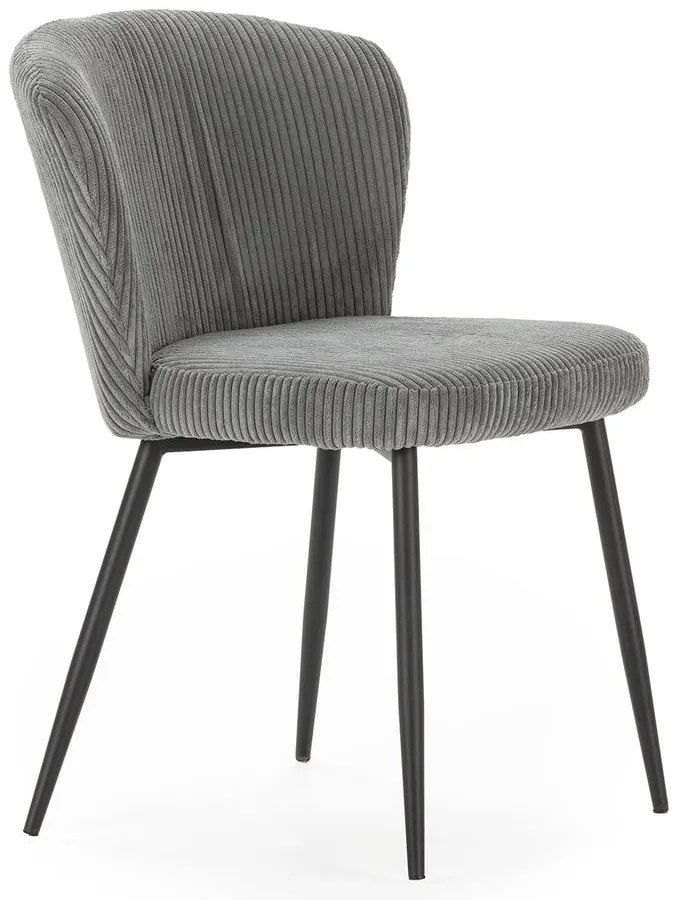 Сиви велурени трапезни столове в комплект 4 бр. Megan – Marckeric