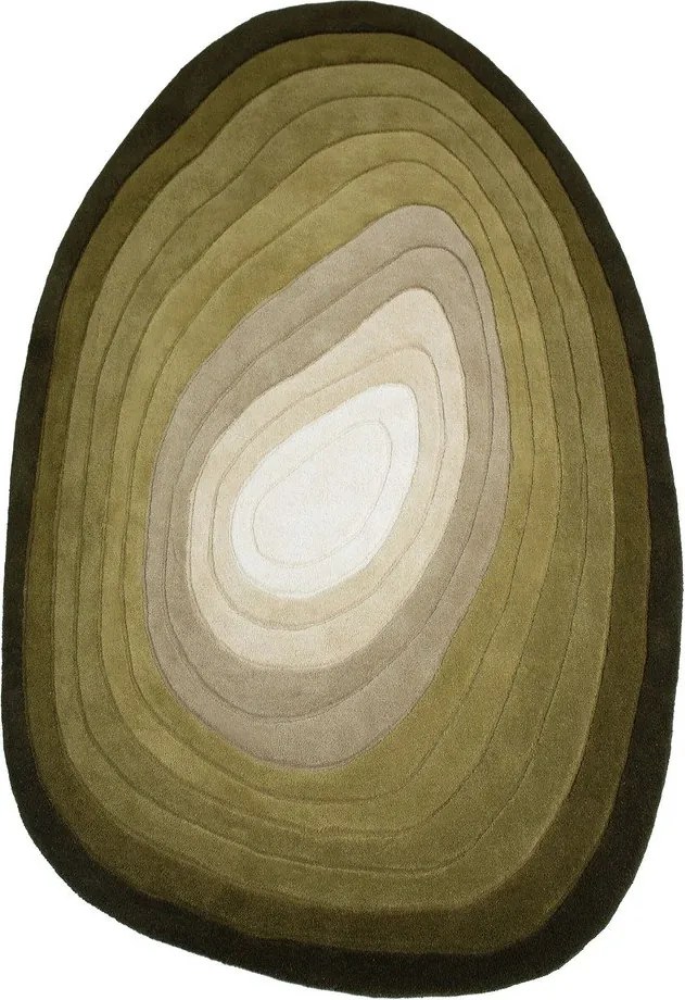 Зелен ръчно изработен вълнен килим 160x230 cm Puddle Ombre – Flair Rugs