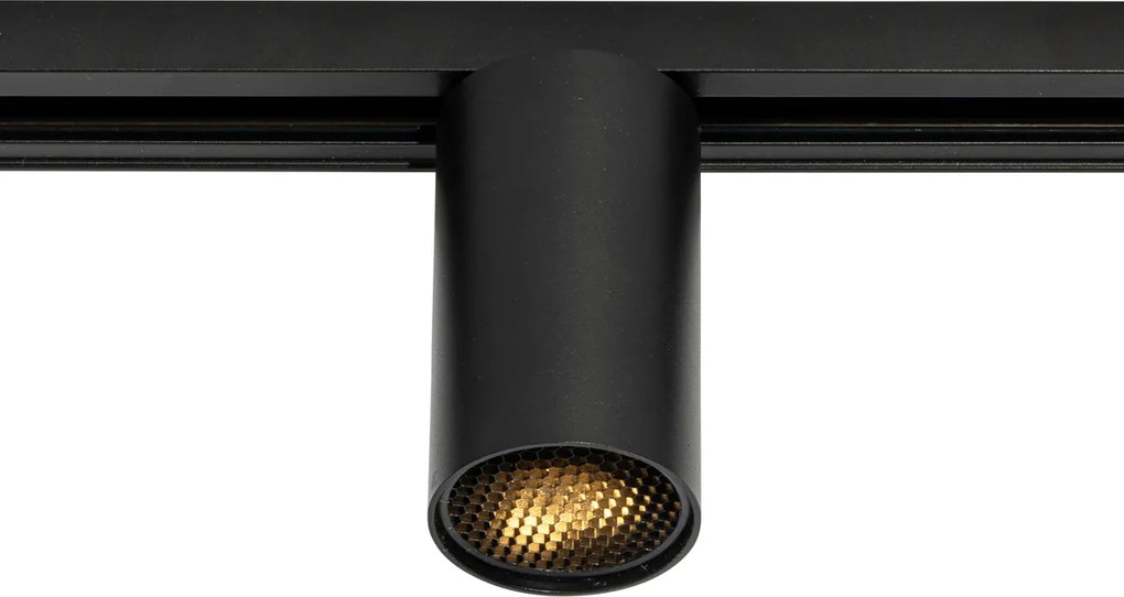 Модерен черен прожектор за 1-фазова релсова система GU10 35mm - Iconic Ruby Honey