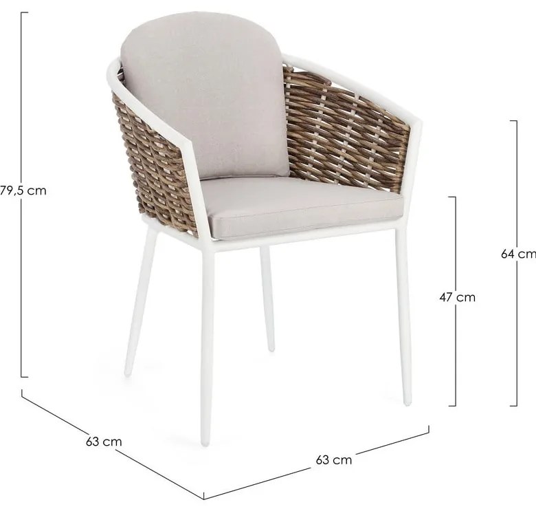 Бял градински стол метален Maribela – Bizzotto