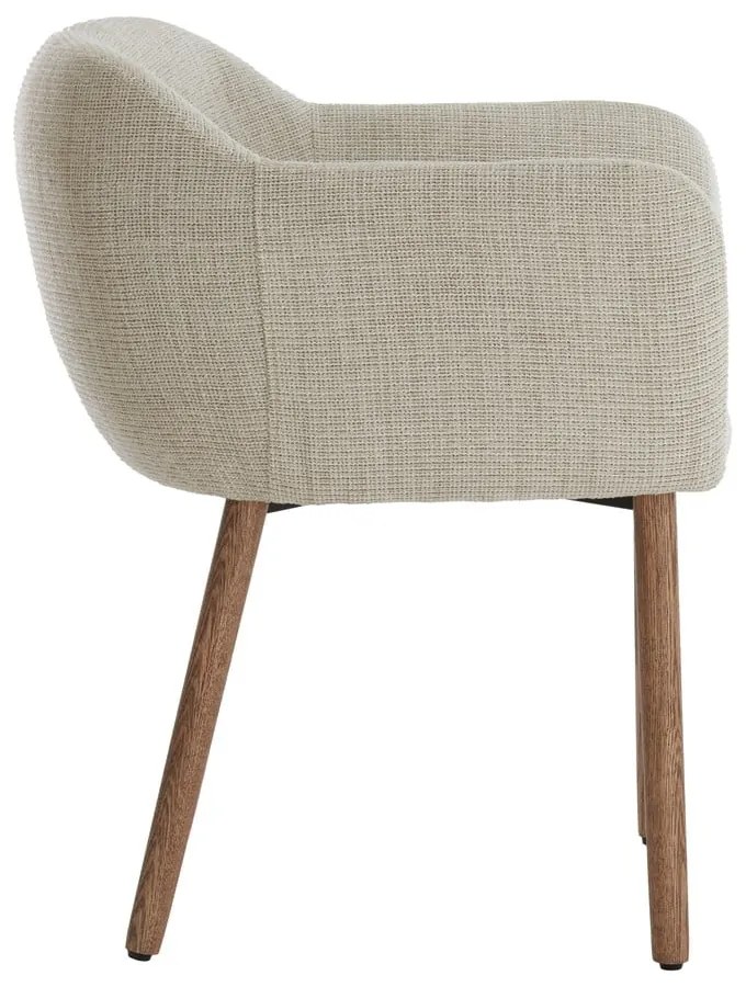 Бежови тапицирани трапезни столове в комплект с подлакътници 2 бр. Blaine – Light & Living