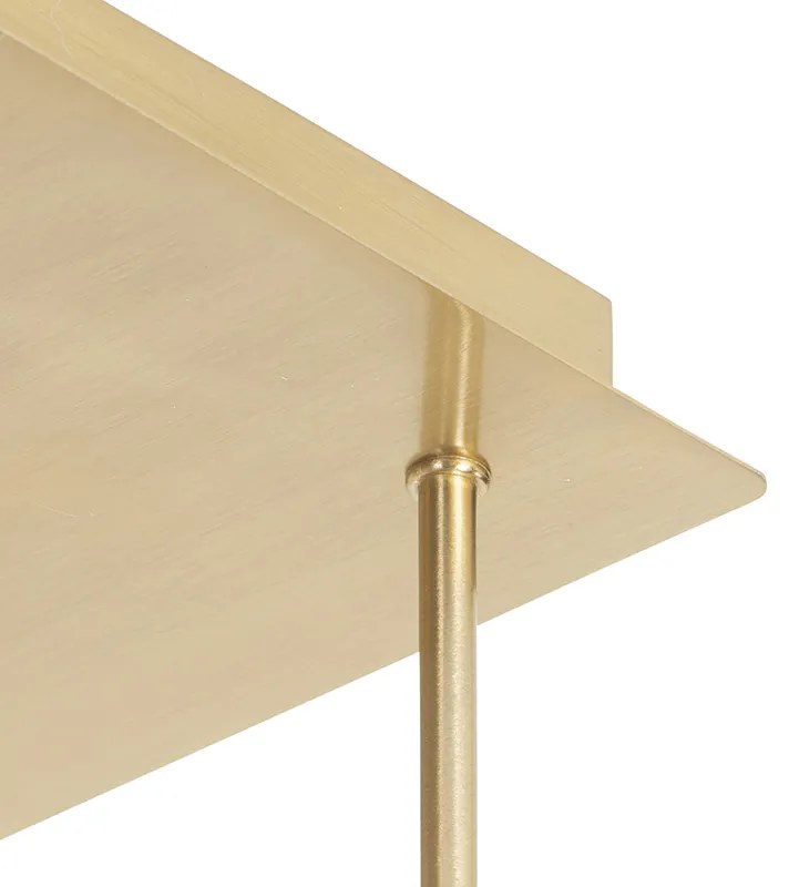 Смарт плафон златен с димно стъкло 9 лампи вкл. 9 Wifi G9 - Атина