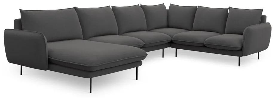Тъмносив U-образен диван, десен ъгъл Vienna - Cosmopolitan Design