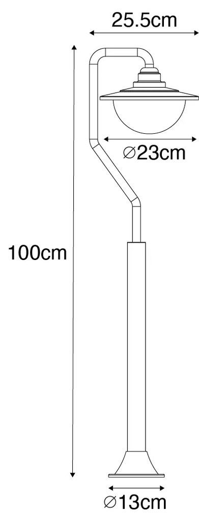 Класически външен фенер антично злато 100 см IP44 - Bruges