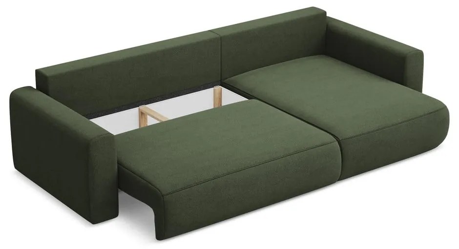 Разтегателен ъглов диван с място за съхранение в цвят каки (десен ъгъл) Kapua – Makamii