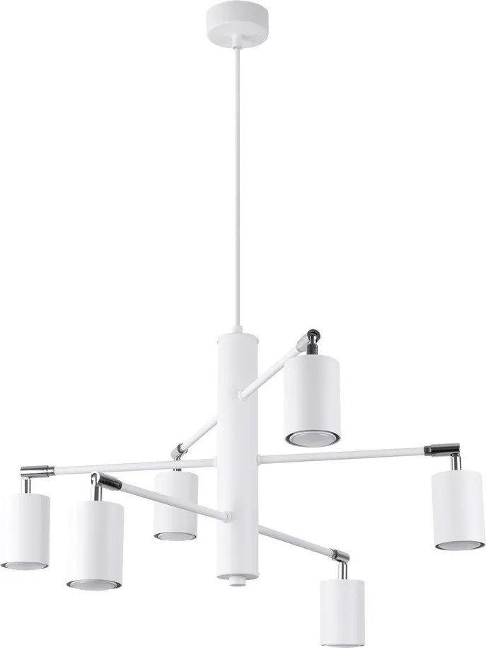 Бяло метално висящо осветително тяло Virta – Sollux