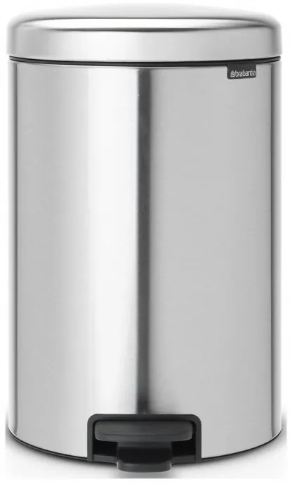 Кош за боклук с педал Brabantia NewIcon 649046, 20 л, Плавно затваряне, Противоплъзгаща основа, Устойчив на пръстови отпечатъци, Инокс/Мат