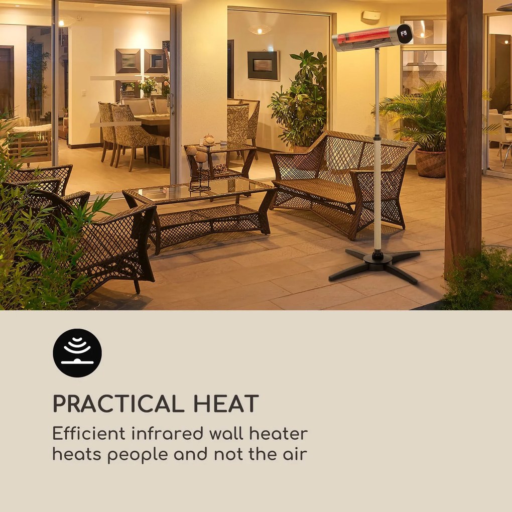 Blumfeldt Dark Wave, Инфрачервен нагревател, 2000W, позлатена въглеродна тръба, IP65, алуминий