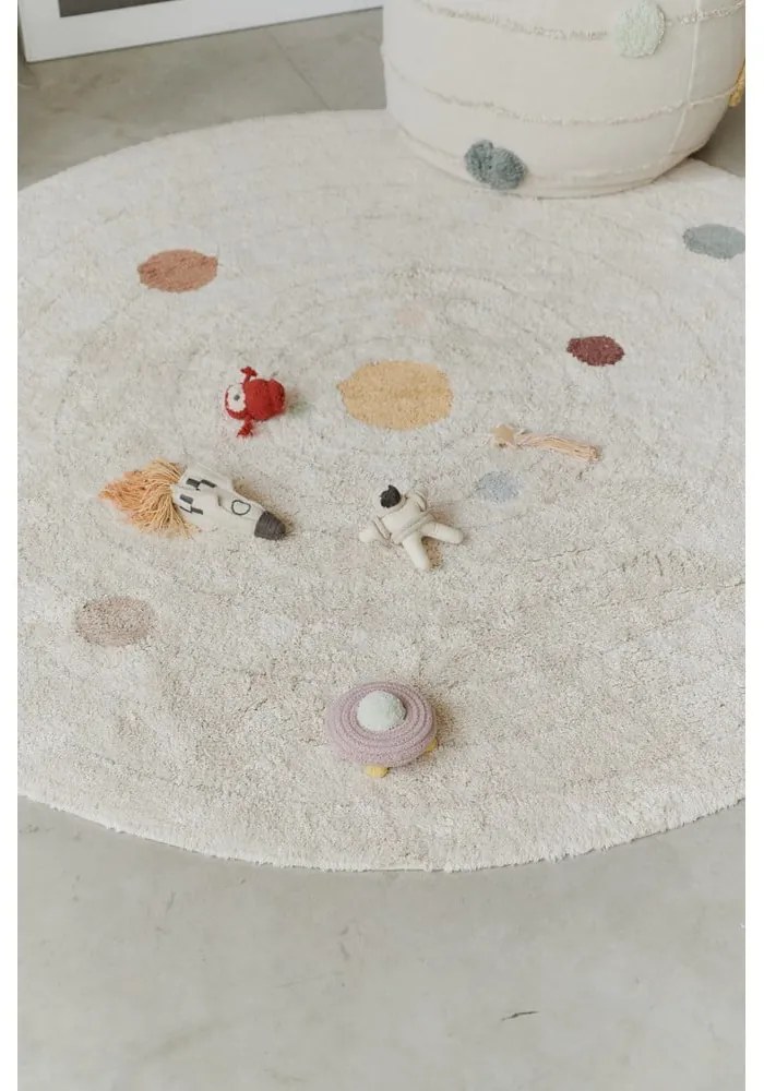 Бежово памучно детско килимче за игра ø150 cm Solar System – Lorena Canals