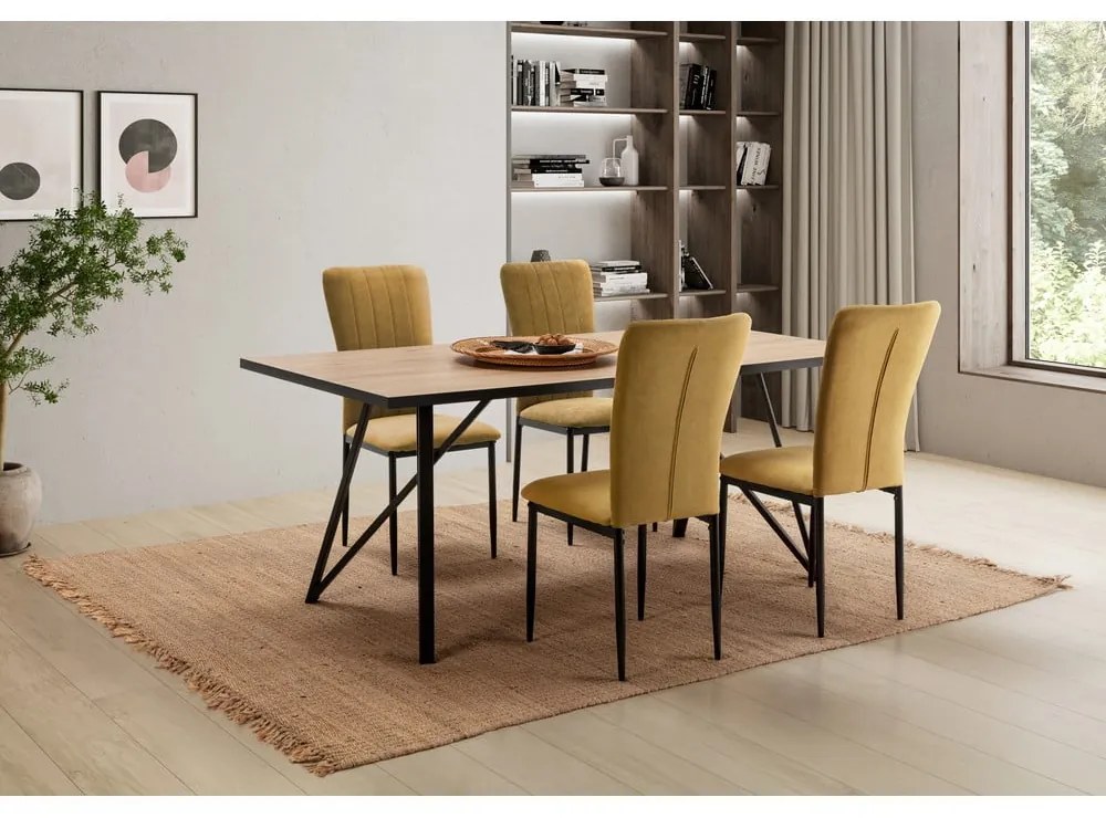 Трапезни столове в комплект от 4 бр. горчица Holly – Marckeric