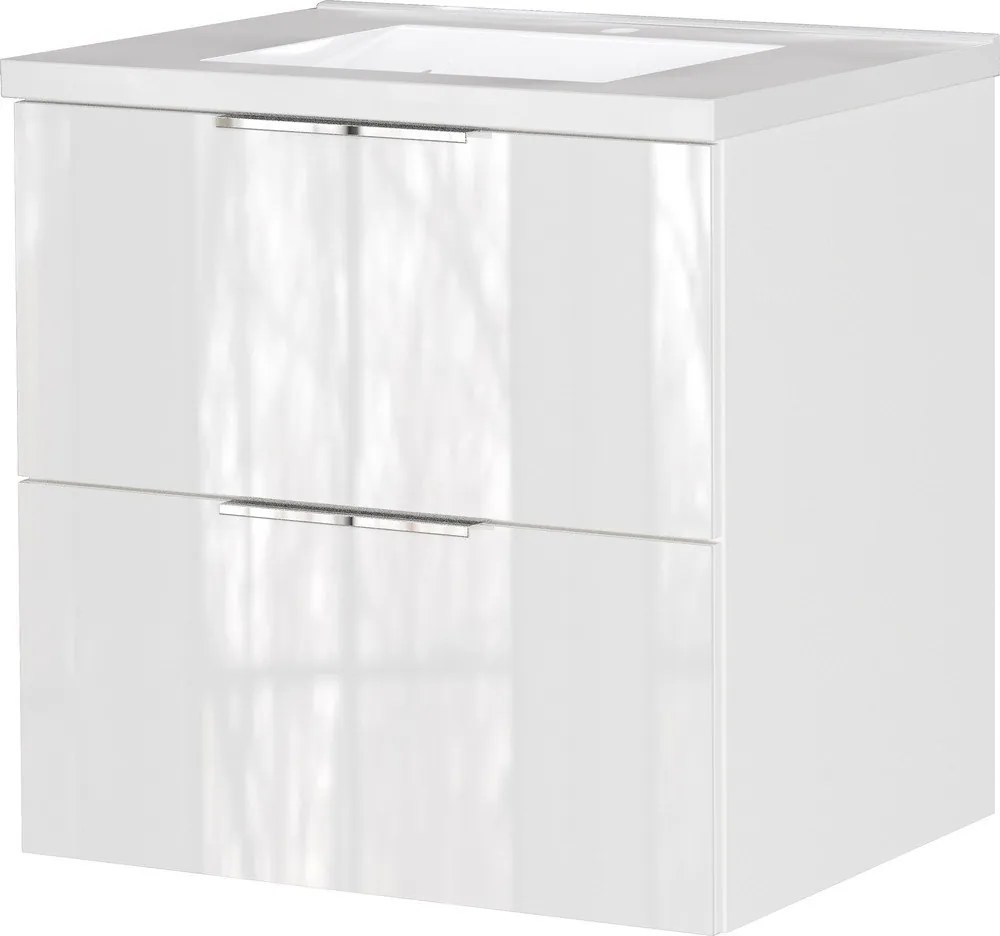 Бял гланцов стенен шкаф за мивка 61x61 cm Celano – Germania