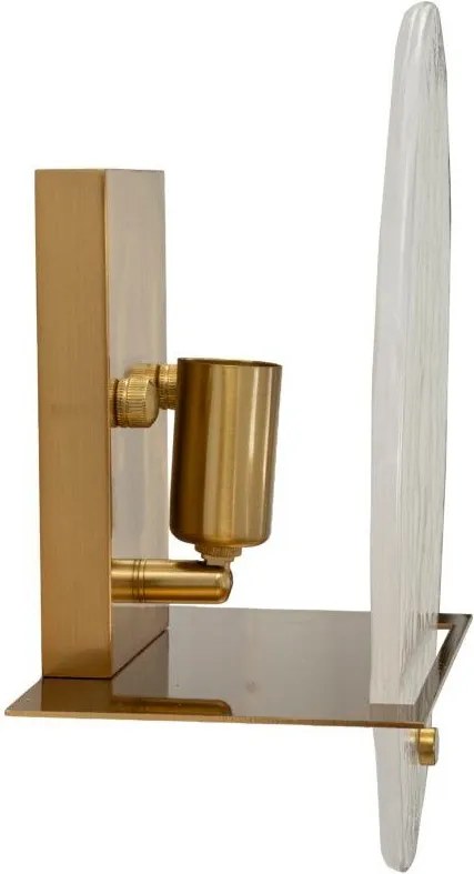 Стъклена стенна лампа в златист цвят Portlan – Mauro Ferretti