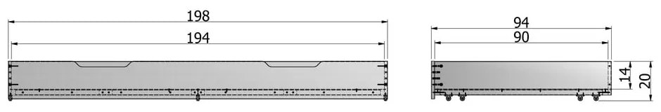 Зелено чекмедже за легло, 200 x 90 cm Nikki - WOOOD