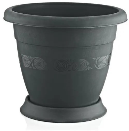 Пластмасова саксия лукс N-40 ф33xh38см19л антрацит ИП-(LS-040)