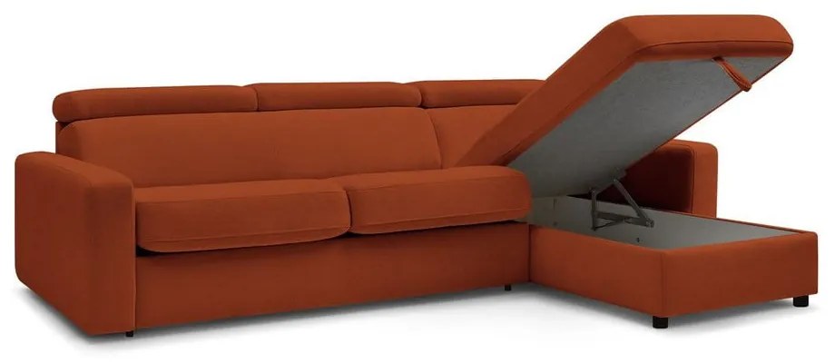 Разтегателен ъглов диван в тухлен цвят (променлив) Monaco – Bobochic Paris