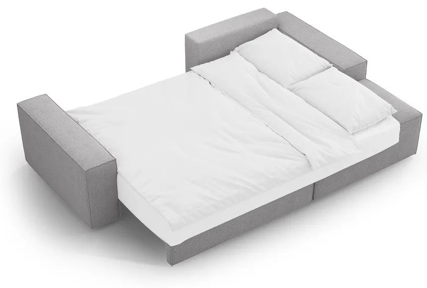 Светлосив разтегателен ъглов диван от букле (десен ъгъл) Jodie – Micadoni Home