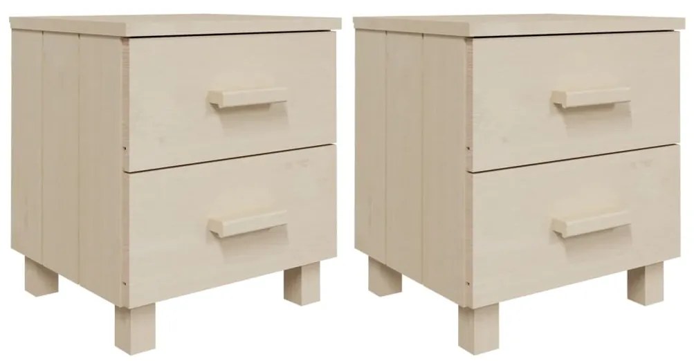 340408 vidaXL Нощни шкафчета HAMAR 2 бр меденокафяви 40x35x44,5 см бор масив