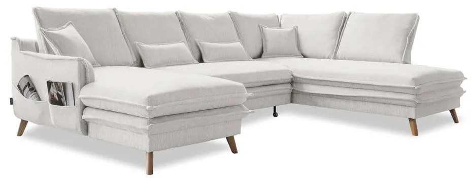 Бежов разтегателен ъглов диван (десен ъгъл/"U" форма) Charming Charlie – Miuform