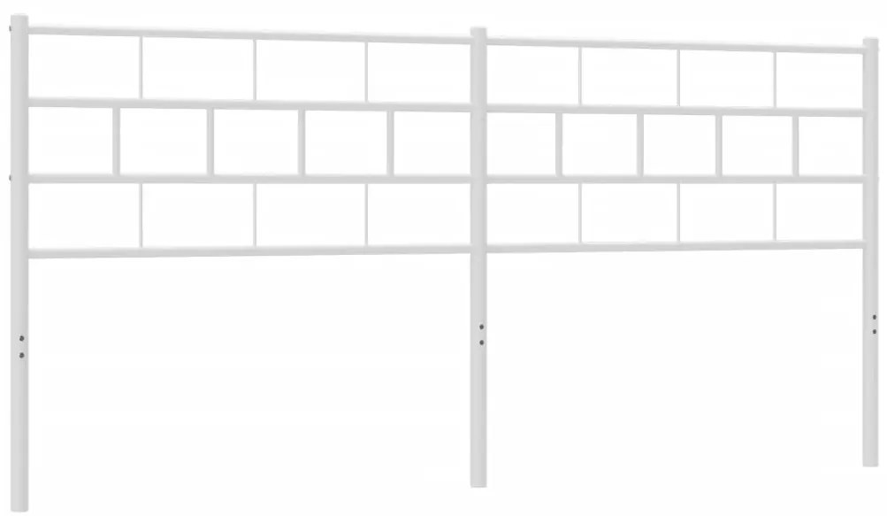 355746 vidaXL Метална табла за глава, бяла, 200 см