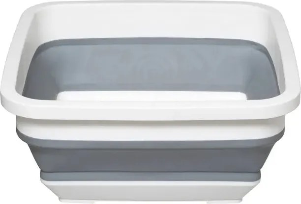 Купа 5five, Бяла/Сива, Квадратна, Сгъваема, 8 l
